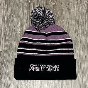 Seattle Kraken Hockey Fights Cancer Beanie